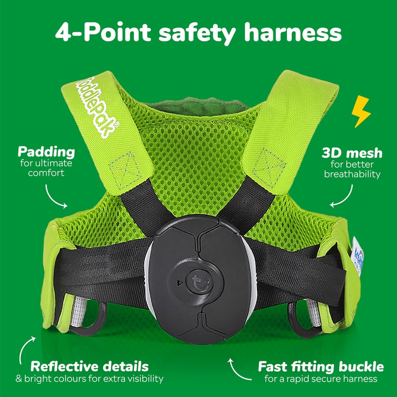 Trunki Toddler Leash - Fuss Free Toddler Walking Reins & Kids Safety Harness | Baby Leash for Kids - Dudley Dinosaur (Green) - Image 2
